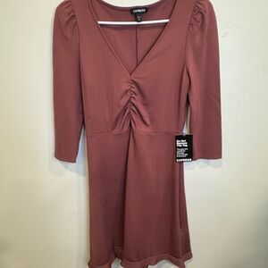 Express Women's Long Sleeve Dress in Mauve